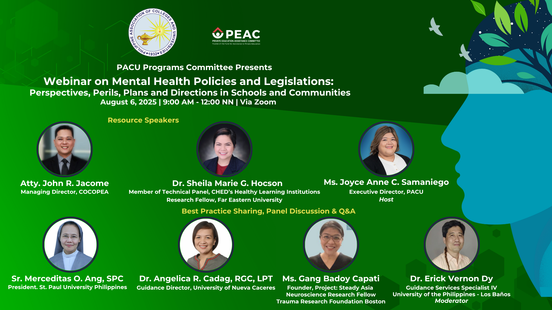 PACU Mental Health Webinar with Speakers