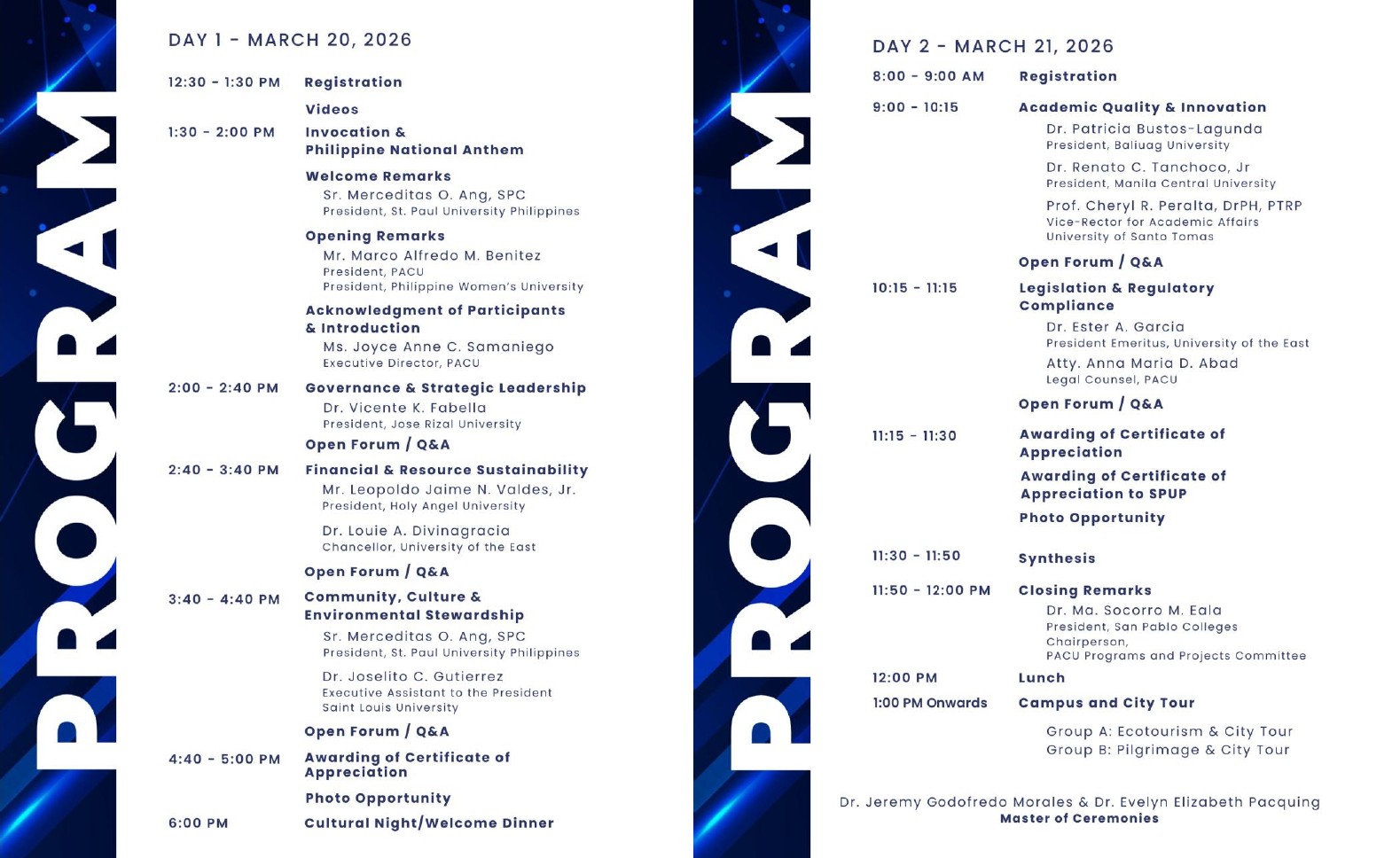 PACU Seminar Program